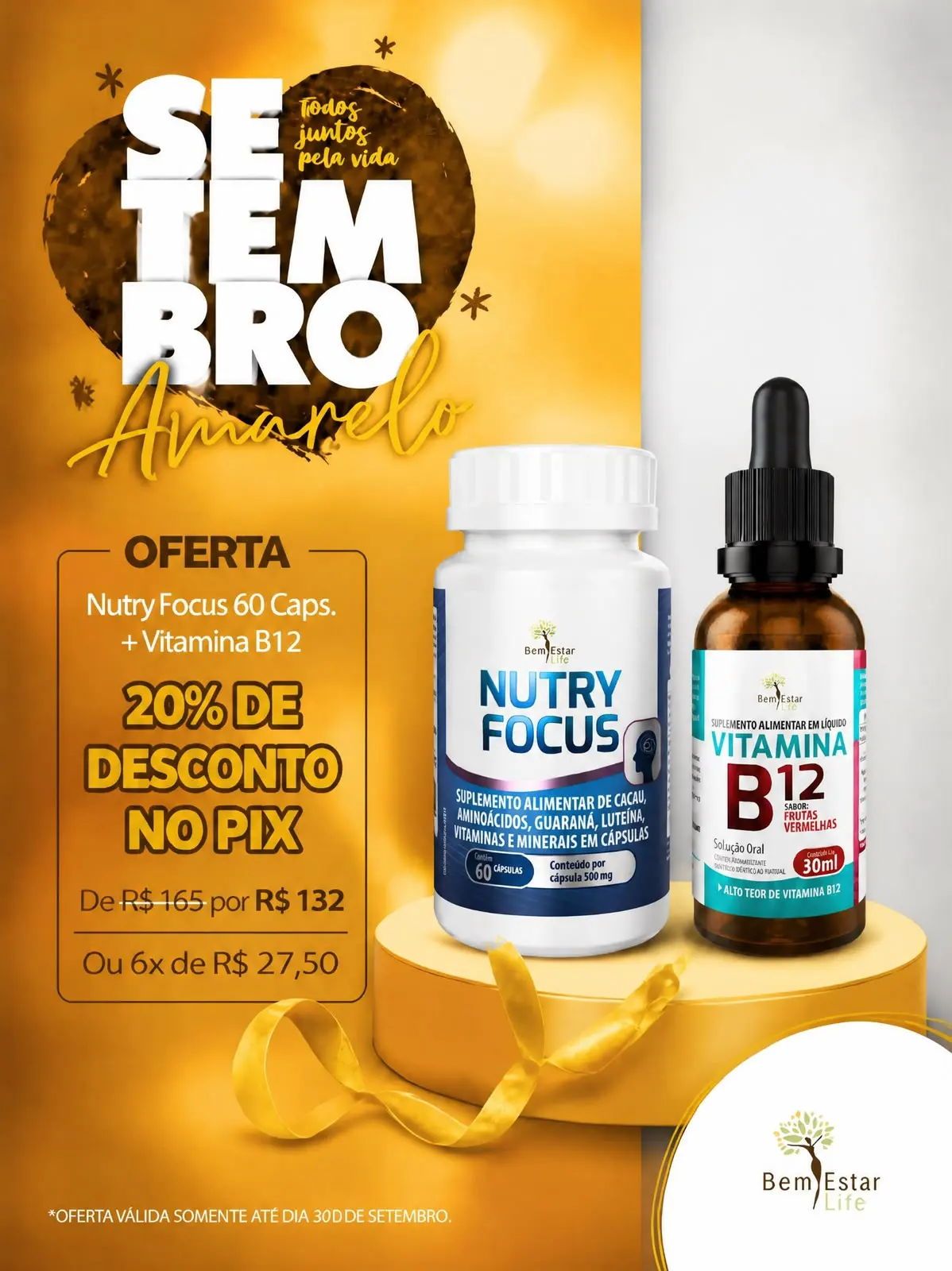 KIT NUTRY FOCUS + B12 METILCOBALAMINA COM 20% DE DESCONTO
