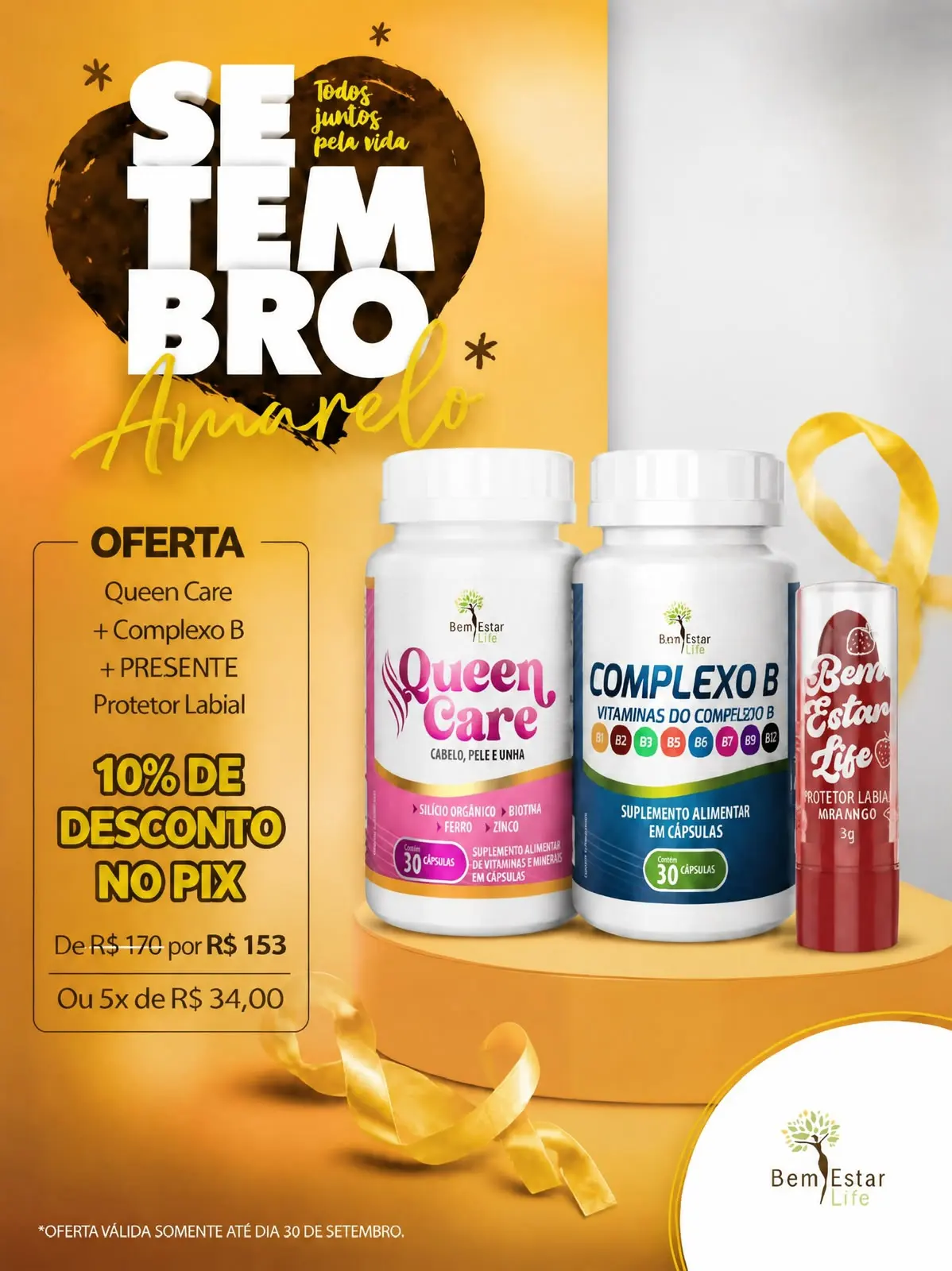 KIT QUEEN CARE + COMPLEXO B COM 10% DE DESCONTO