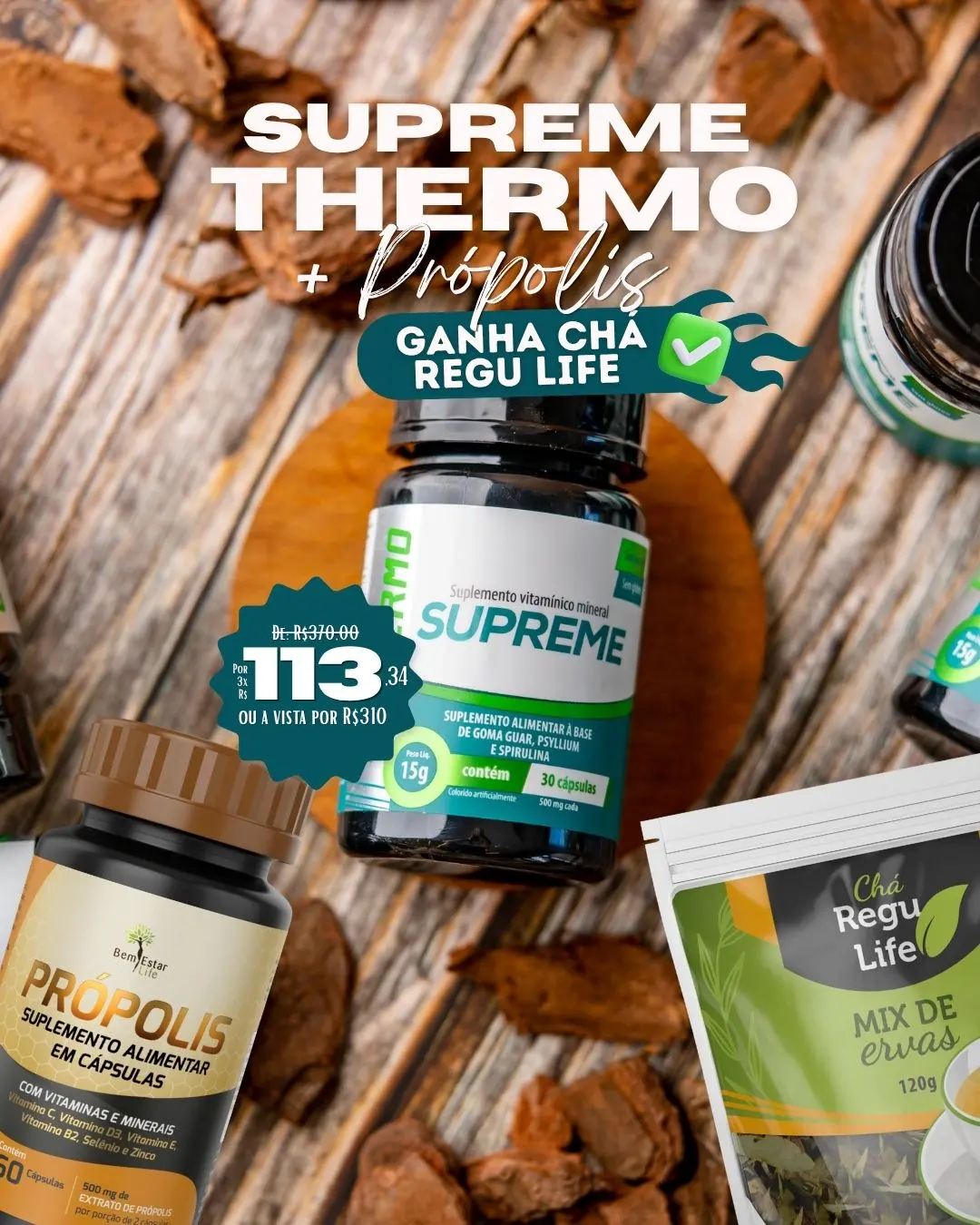 SUPREME THERMO + PROPOLIS BRINDE CHÁ REGU LIFE