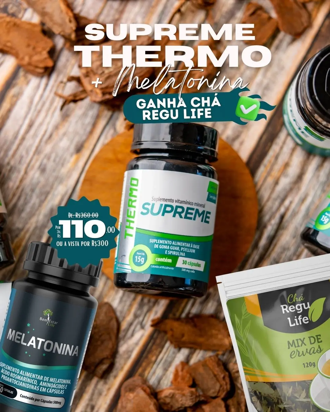SUPREME THERMO + MELATONINA BRINDE CHÁ REGU LIFE