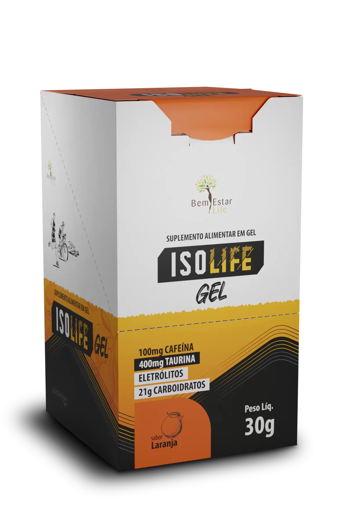 ISOLIFE GEL SABOR LARANJA - COM CAFEÍNA