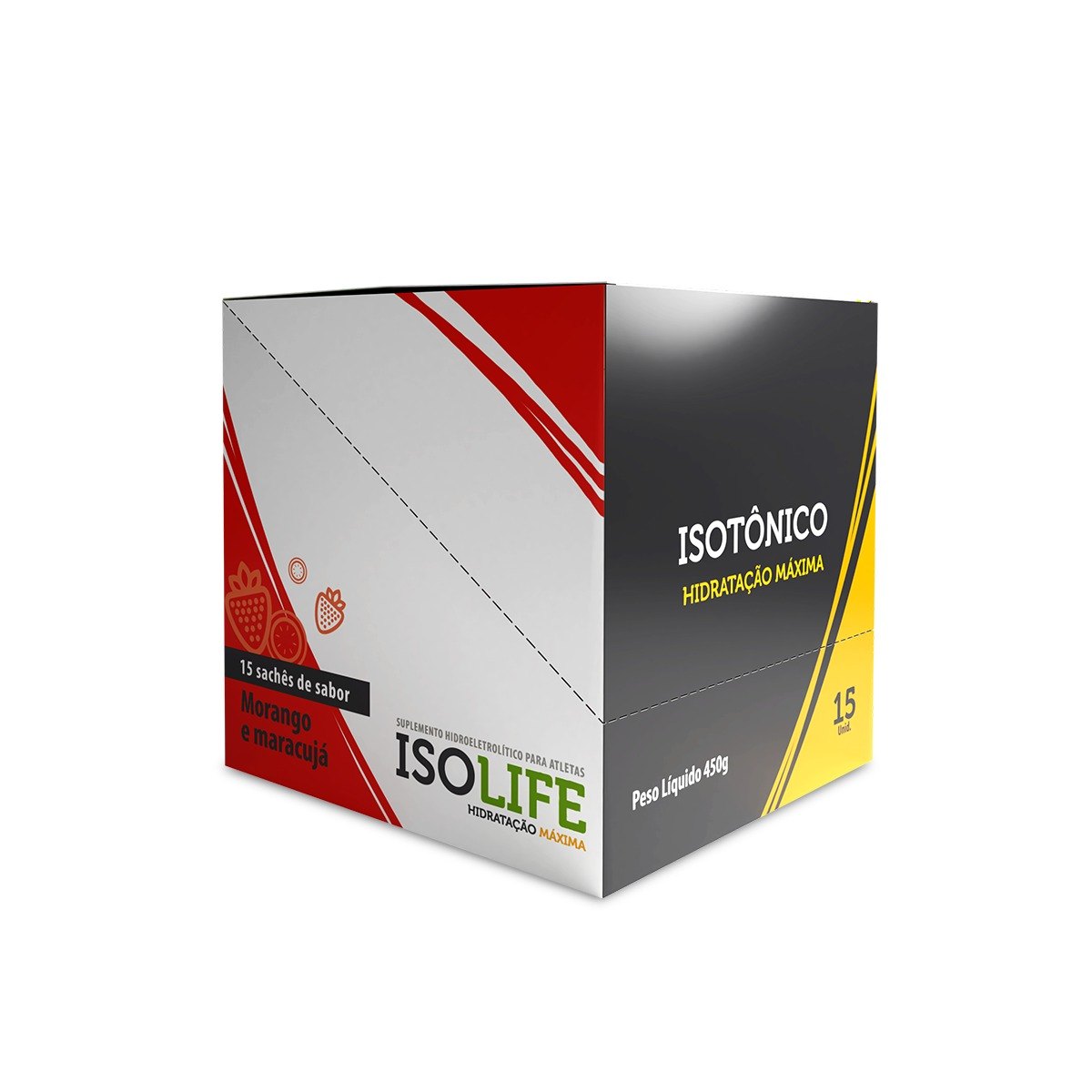 ISO LIFE - ISOTONICO - 15 SACHET  MORANGO COM MARACUJA