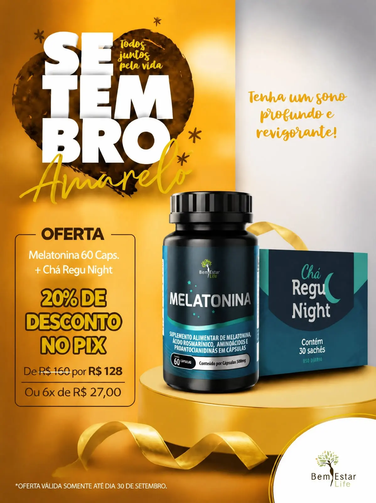 KIT MELATONINA CAPSULAS + REGU NIGHT 30 SACHÊS COM 20% DE DESCONTO